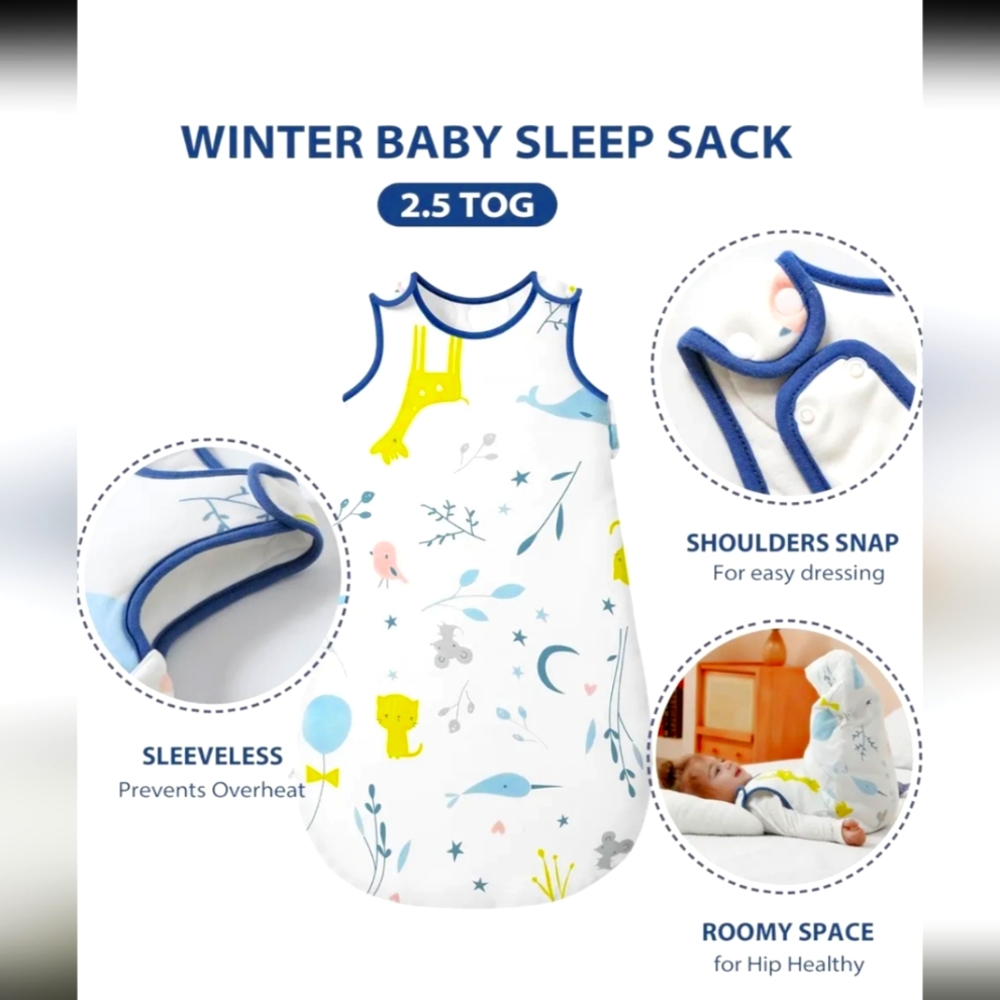 Mosebears Sleep Sack Baby Wearable Blanket with 2-Way Zipper